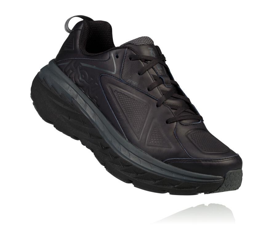 Hoka Australia One One Bondi Leather - Mens Running Shoes Black - DVWUG-3204